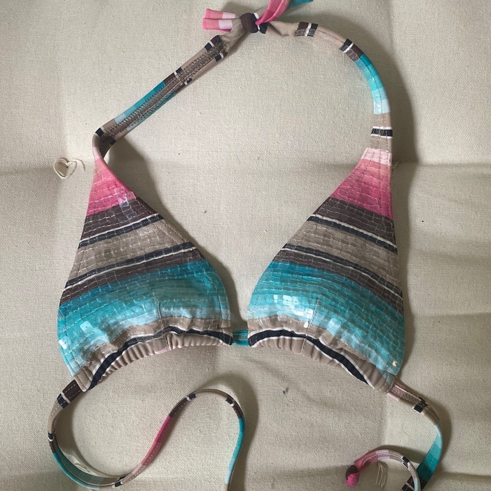 Desert pastel sequin halter top